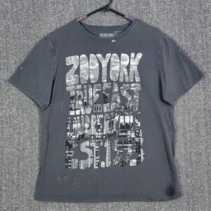 Zoo York T-Shirt Mens L Gray True East Unbreakable Skateboard Skater Graphic Tee